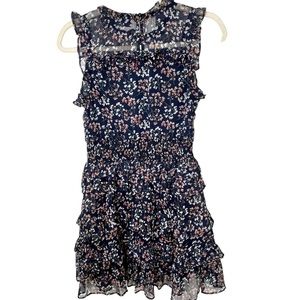 Sugarlips Black Floral Ruffle Dress in‎ Size Extra Small